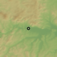Shaded relief of the 52 km around Dongning, drawn from the GMTED2010 grid