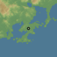 Shaded relief of the 58 km around Dongshan, drawn from the GMTED2010 grid