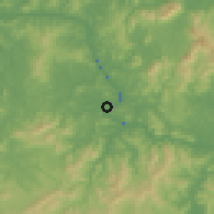 Shaded relief of the 58 km around Ducheng, drawn from the GMTED2010 grid