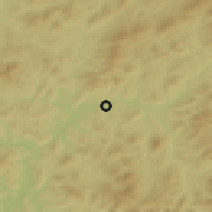 Shaded relief of the 53 km around Erdaojiang, drawn from the GMTED2010 grid