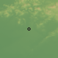 Shaded relief of the 53 km around Fengrun, drawn from the GMTED2010 grid
