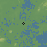 Shaded relief of the 58 km around Foshan, drawn from the GMTED2010 grid