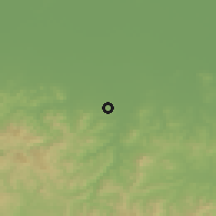 Shaded relief of the 51 km around Fuli, drawn from the GMTED2010 grid