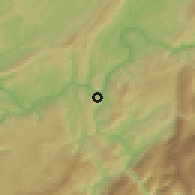 Shaded relief of the 56 km around Fuling, drawn from the GMTED2010 grid