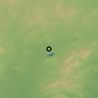 Shaded relief of the 53 km around Fuxin, drawn from the GMTED2010 grid