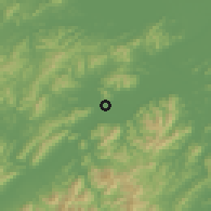Shaded relief of the 56 km around Fuyang, drawn from the GMTED2010 grid