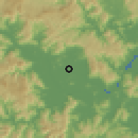 Shaded relief of the 57 km around Fuzhou, drawn from the GMTED2010 grid