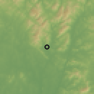 Shaded relief of the 56 km around Guangshui, drawn from the GMTED2010 grid