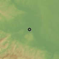 Shaded relief of the 56 km around Gucheng, drawn from the GMTED2010 grid