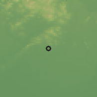Shaded relief of the 53 km around Guye, drawn from the GMTED2010 grid