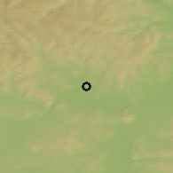 Shaded relief of the 52 km around Hailin, drawn from the GMTED2010 grid