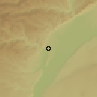 Shaded relief of the 55 km around Hancheng, drawn from the GMTED2010 grid