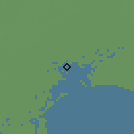 Shaded relief of the 54 km around Hangu, drawn from the GMTED2010 grid
