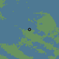 Shaded relief of the 55 km around Hede, drawn from the GMTED2010 grid