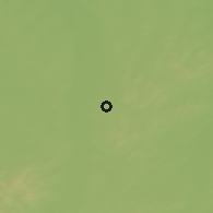 Shaded relief of the 52 km around Hongmei, drawn from the GMTED2010 grid