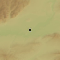 Shaded relief of the 55 km around Houma, drawn from the GMTED2010 grid