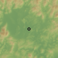 Shaded relief of the 58 km around Huaicheng, drawn from the GMTED2010 grid