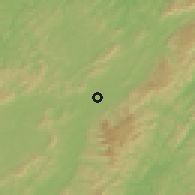 Shaded relief of the 57 km around Huaihua, drawn from the GMTED2010 grid