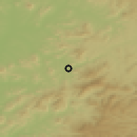 Shaded relief of the 52 km around Baishishan, drawn from the GMTED2010 grid