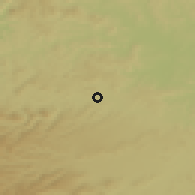 Shaded relief of the 52 km around Huangnihe, drawn from the GMTED2010 grid