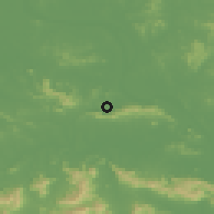 Shaded relief of the 56 km around Huangshi, drawn from the GMTED2010 grid