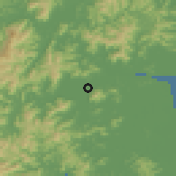 Shaded relief of the 57 km around Huangyan, drawn from the GMTED2010 grid