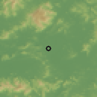 Shaded relief of the 58 km around Huizhou, drawn from the GMTED2010 grid
