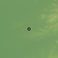 Shaded relief of the 53 km around Hushitai, drawn from the GMTED2010 grid