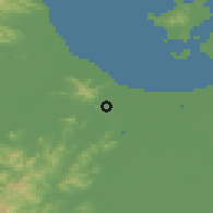 Shaded relief of the 56 km around Huzhou, drawn from the GMTED2010 grid