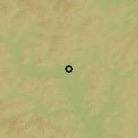 Shaded relief of the 49 km around Jiagedagi, drawn from the GMTED2010 grid