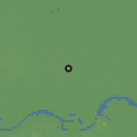Shaded relief of the 56 km around Jiangdu, drawn from the GMTED2010 grid