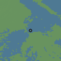 Shaded relief of the 55 km around Jianhu, drawn from the GMTED2010 grid