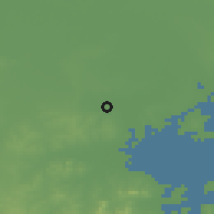 Shaded relief of the 55 km around Jiaozhou, drawn from the GMTED2010 grid