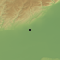 Shaded relief of the 55 km around Jiaozuo, drawn from the GMTED2010 grid