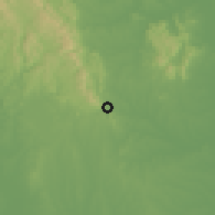 Shaded relief of the 56 km around Jingmen, drawn from the GMTED2010 grid