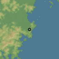 Shaded relief of the 57 km around Jinxiang, drawn from the GMTED2010 grid