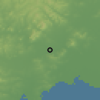 Shaded relief of the 53 km around Jinzhou, drawn from the GMTED2010 grid