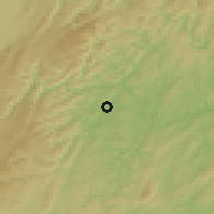 Shaded relief of the 57 km around Jishou, drawn from the GMTED2010 grid