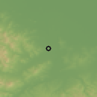 Shaded relief of the 51 km around Baoqing, drawn from the GMTED2010 grid