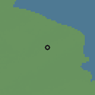 Shaded relief of the 56 km around Juegang, drawn from the GMTED2010 grid