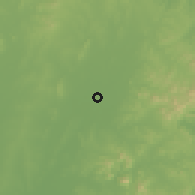 Shaded relief of the 55 km around Juxian, drawn from the GMTED2010 grid