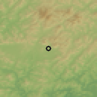 Shaded relief of the 53 km around Kuandian, drawn from the GMTED2010 grid