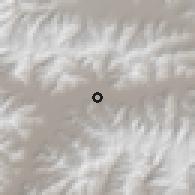 Shaded relief of the 56 km around Lasa, drawn from the GMTED2010 grid