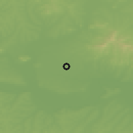 Shaded relief of the 51 km around Bayan, drawn from the GMTED2010 grid