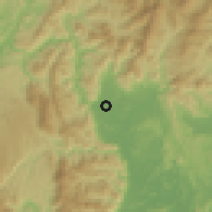 Shaded relief of the 57 km around Leicheng, drawn from the GMTED2010 grid