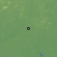Shaded relief of the 58 km around Liancheng, drawn from the GMTED2010 grid