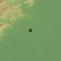 Shaded relief of the 53 km around Liangxiang, drawn from the GMTED2010 grid