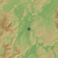 Shaded relief of the 58 km around Lianzhou, drawn from the GMTED2010 grid