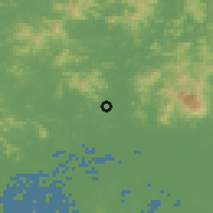 Shaded relief of the 58 km around Licheng, drawn from the GMTED2010 grid