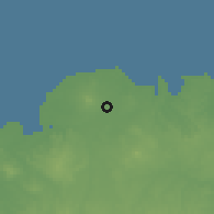 Shaded relief of the 59 km around Lingao, drawn from the GMTED2010 grid